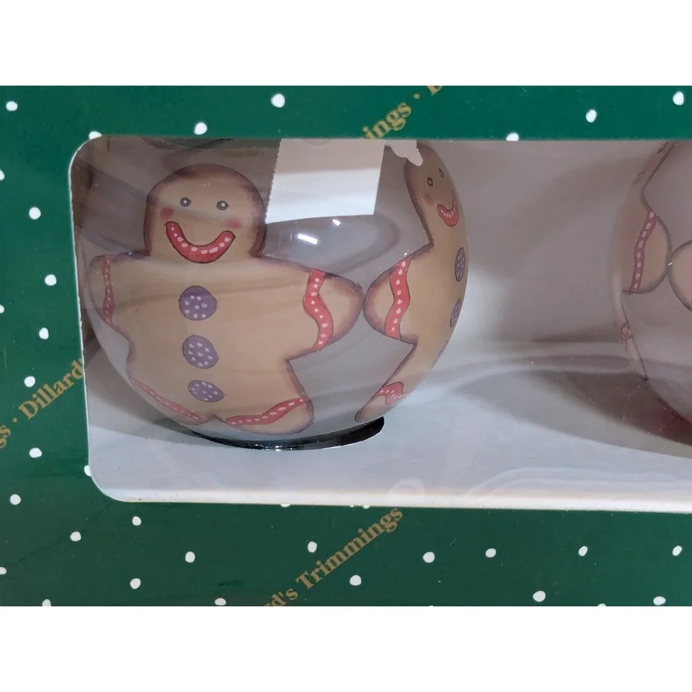 Dillard's Trimming Vintage Gingerbread Glass Ball Ornaments